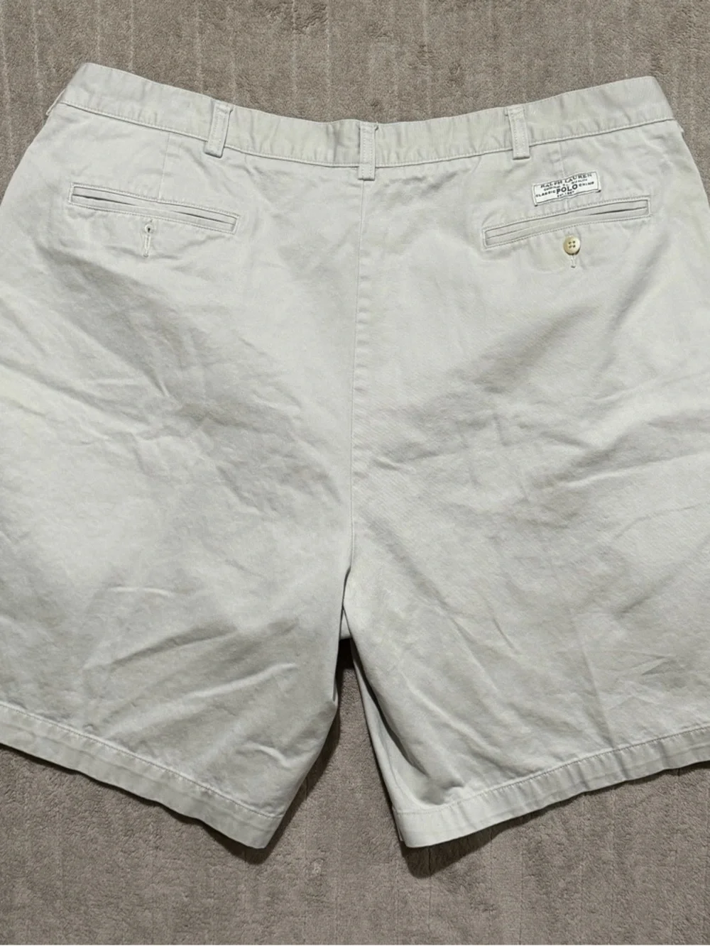 Polo Ralph Lauren Tyler Cotton Khaki Men’s Shorts Size 42 Pleated Front Vintage - Picture 2 of 8